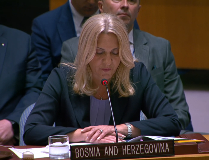 ЊУЈОРК, 6. МАЈА /СРНА/ - Српски члан и предсједавајућа Предсједништва БиХ Жељка Цвијановић истакла је у Њујорку да резултат многобројних декрета које је Кристијан Шмит противправно наметнуо од када је крочио у БиХ није "кохезивнија" БиХ, него дубоко поларизовано друштво које тешко може опстати уз страно уплитање таквог вида и интензитета.