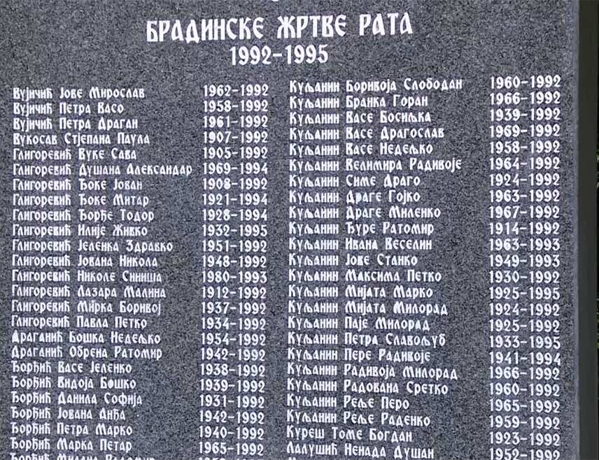 КОЊИЦ, 25. МАЈА /СРНА/ - У Брадини код Коњица данас ће бити обиљежене 33 године од свирепог злочина над 48 српских цивила које су убили припадници муслиманских и хрватских снага, а потом су спалили ово и околна села.