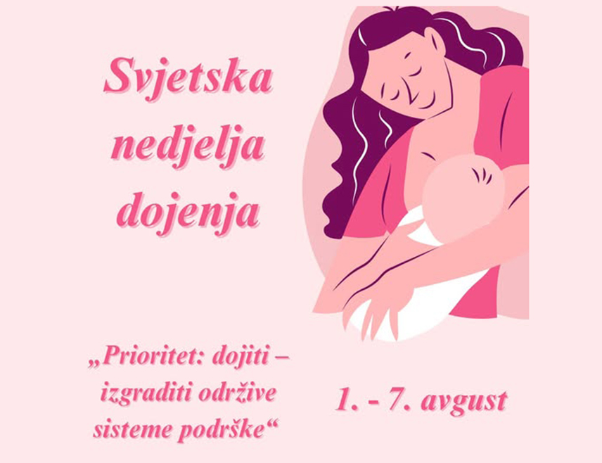 ИСТОЧНО САРАЈЕВО, 6. АВГУСТА /СРНА/ - Дојење је природан и снажан начин да се бебама пружи најбољи почетак живота јер јача њихов имуни систем и помаже у борби против болести, навели су из Болнице "Србија" у Источном Сарајеву поводом Свјетске недјеље дојења.