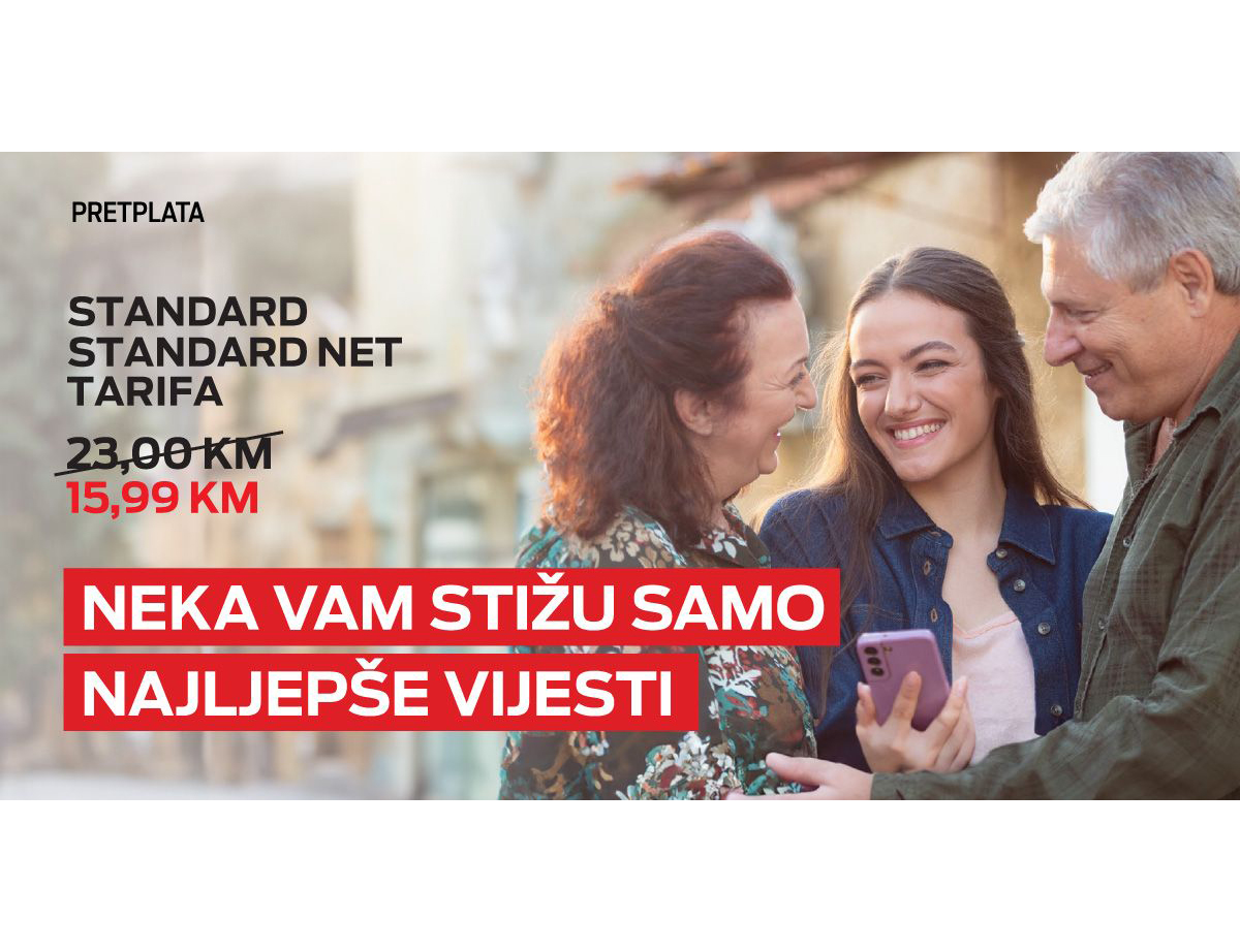 БАЊАЛУКА, 5. СЕПТЕМБРА /СРНА/ - Компанија "М:тел" проширила је понуду претплата тарифа и увела двије нове тарифе - "стандард" и "стандард нет" које омогућују мјесечне бонусе по цијени од 23 КМ, односно 15,99 КМ уз попуст.