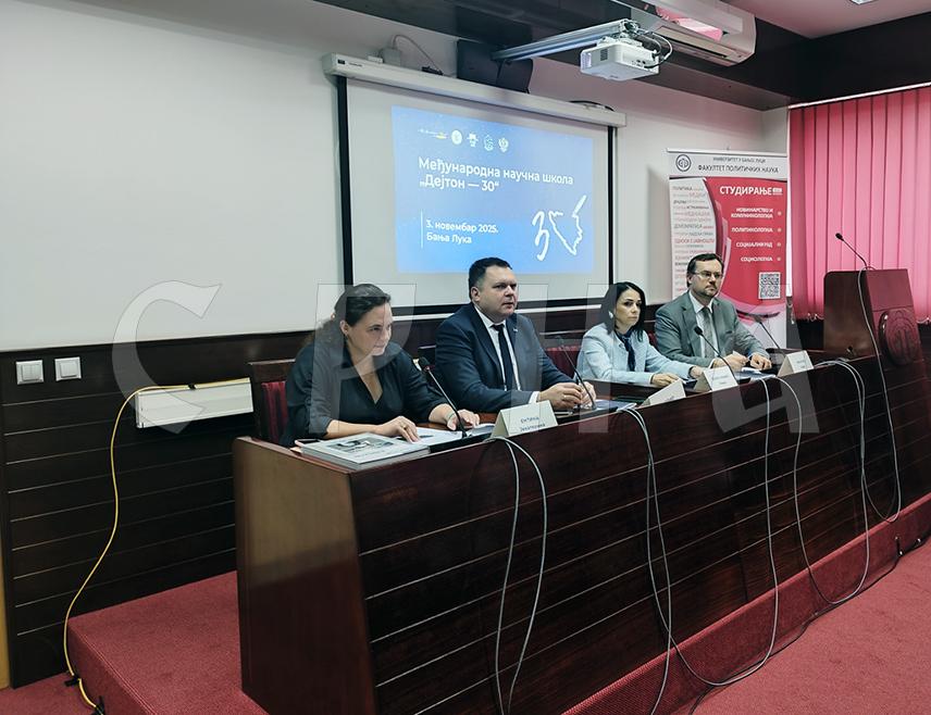 БАЊАЛУКА, 3. НОВЕМБРА /СРНА/ - У Бањалуци је данас отворена међународна научна политолошка конференција поводом 30 година од потписивања Дејтонског мировног споразума на којој учествују еминентни стручњаци из Републике Српске и Русије.