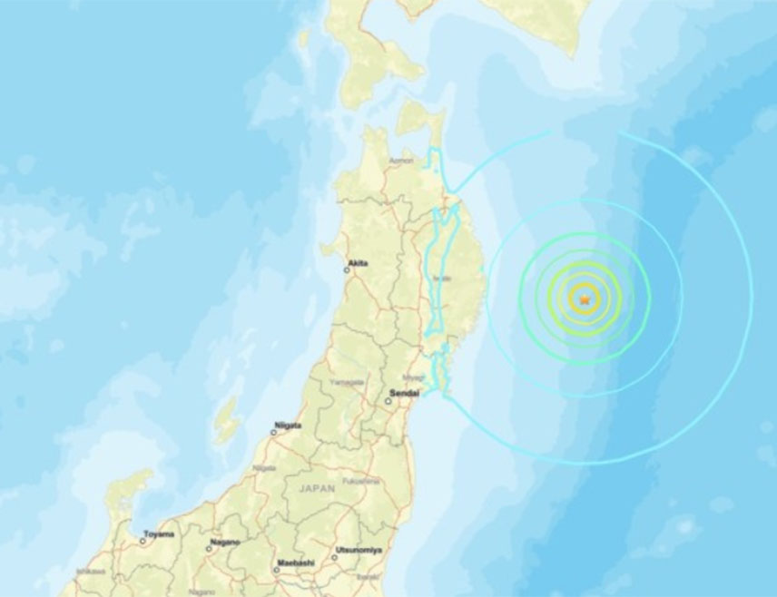 ТОКИО, 9. НОВЕМБРА /СРНА/ - Јапан је погодио земљотрес магнитуде 6,7 степени по Рихтеру након чега је издато упозорење на цунами за префектуру Ивате на сјеверу земље, пренијела је агенција Кјодо.