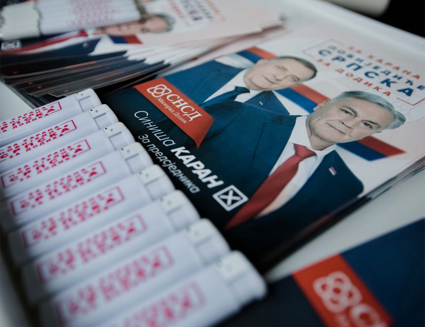 НЕВЕСИЊЕ, 23. НОВЕМБРА /СРНА/ - Кандидат СНСД-а Синиша Каран побиједио је на пријевремним предсједничким изборима у општини Невесиње,  гдје је освојио 2.592 гласа или 54 одсто, речено је Срни у Општинској изборној комисији.