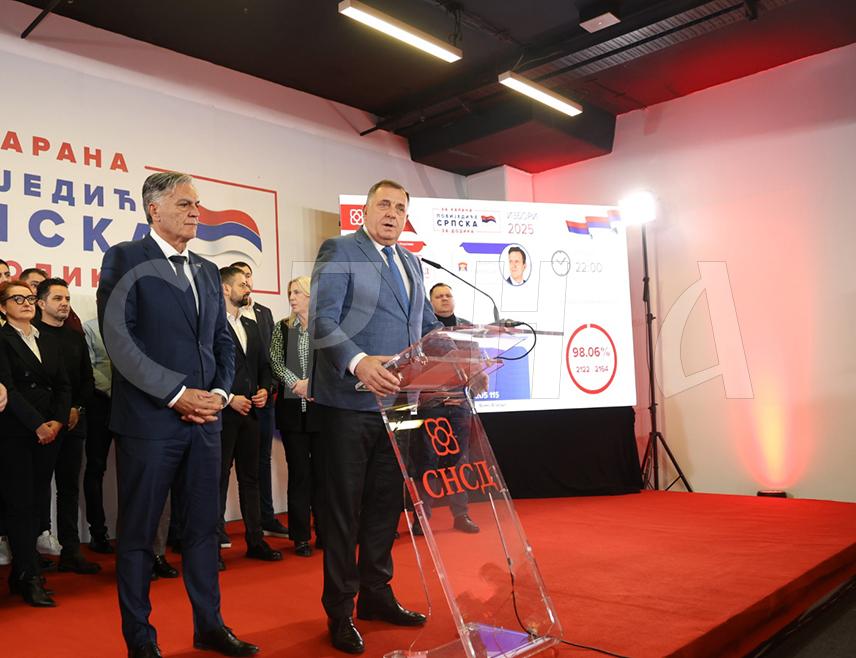 BANJA LUKA, November 23 /SRNA/ - SNSD leader Milorad Dodik stated this evening in Banja Luka that the victory of Siniša Karan is highly important for the stability of Republika Srpska.