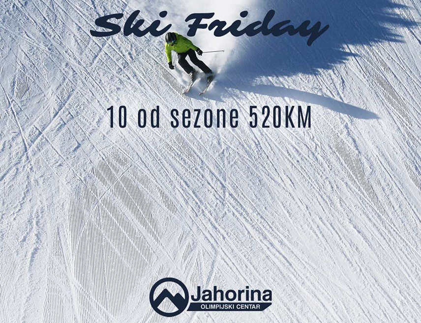 ЈАХОРИНА, 28. НОВЕМБРА /СРНА/ - Олимпијски центар "Јахорина" обиљежава "ски-петак", дан великих попуста током којег ће најпродаванија карта сезоне "10 од сезоне" бити доступна по цијени од 520 КМ, омогућавајући скијање било којих 10 дана или вечери током цијеле зимске сезоне.