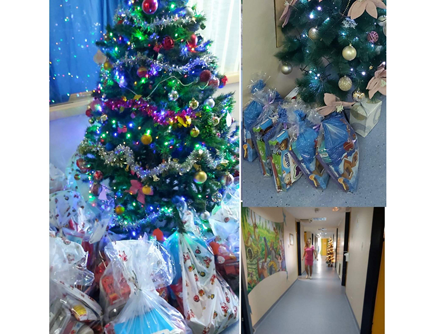 БАЊАЛУКА, 19. ДЕЦЕМБРА /СРНА/ - Запослени у Палати Републике Српске данас су, поводом Никољдана, обрадовали пакетићима најмлађе пацијенте Универзитетског клиничког центра /УКЦ/ Републике Српске.