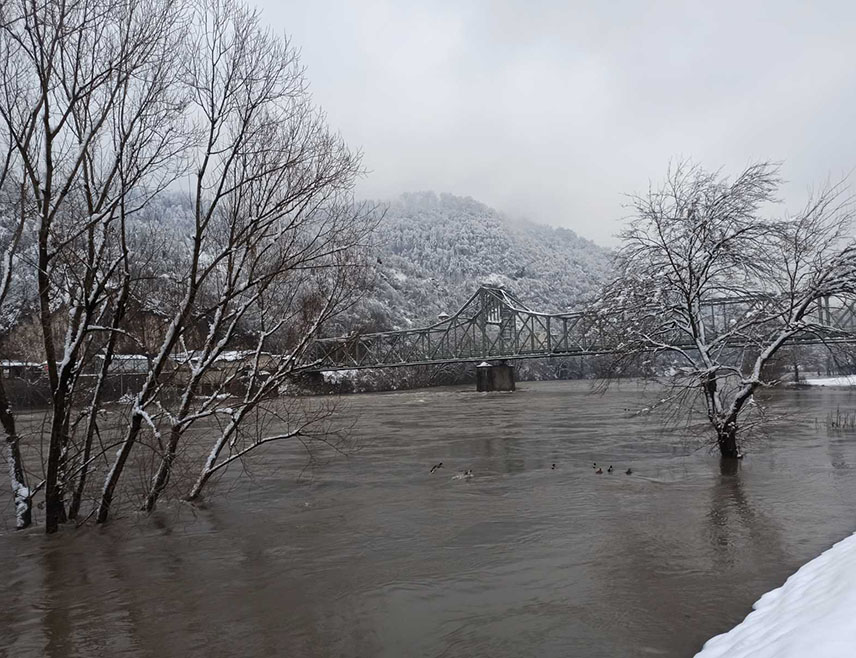 ЗВОРНИК, 7. ЈАНУАРА /СРНА/ - Дрина се током протекле ноћи излила из корита у насељу Терминал код Каракаја и поплавила приземље три куће, али је тренутно њен водостај у опадању, речено је у Служби цивилне заштите града Зворника.
