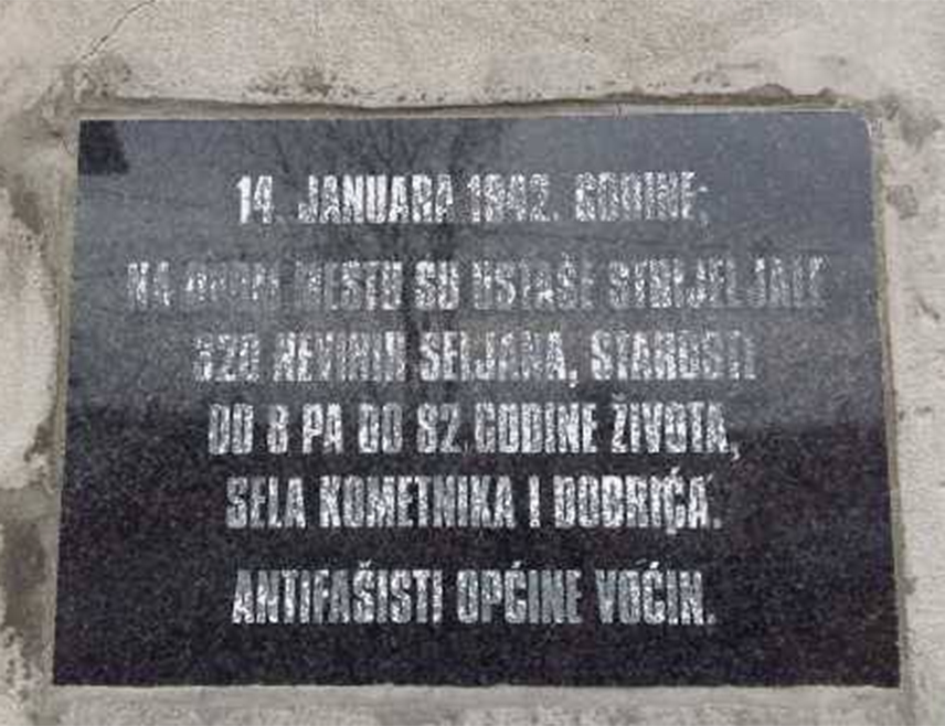 BIJELJINA, JANUARY 12 /SRNA/ – Members of the Ustasha from Podravska Slatina and other parts of Slavonia killed 200 Serb men from the village of Kometnik and the nearby hamlet of Dobrić, near Voćin, on January 13 and 14, 1942.