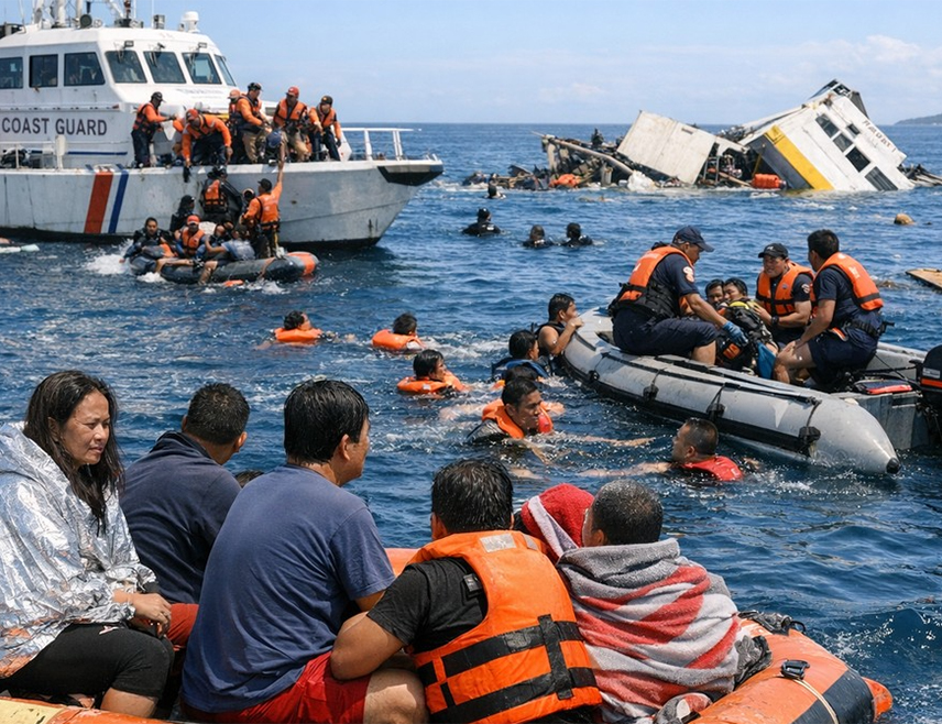 МАНИЛА, 26. ЈАНУАРА /СРНА/ - Најмање 18 људи погинуло је након што је трајект "Триша Керстин три" потонуо код јужне обале Филипина, јавила је телевизија "ГМА њуз".