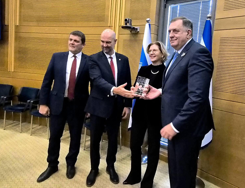 JERUSALEM, JANUARY 29 /SRNA/ – SNSD leader Milorad Dodik said that the Jabotinsky Prize for Freedom, which was presented to him today by the Knesset, represents a great honour and a symbol of the eternal friendship between Republika Srpska and Israel.