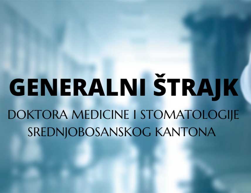 САРАЈЕВО, 30. ЈАНУАРА /СРНА/ - Струковни синдикат доктора медицине и стоматологије у Средњобосанском кантону најавио је штрајк ако ускоро не почну преговори о новом колективном уговору са надлежнима у кантоналној Влади.