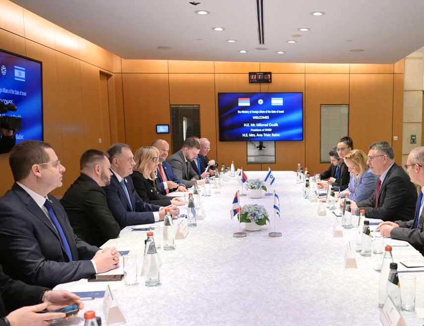 BANJA LUKA, JANUARY 30 /SRNA/ - Serb member of the House of Peoples of the BiH Parliamentary Assembly, Radovan Kovačević, said that in a brief conversation with Israeli Foreign Minister Gideon Sa'ar following the official bilateral meeting with President Milorad Dodik and Ana Trišić-Babić, he mentioned the shameful and scandalous diplomatic note from the Ministry of Foreign Affairs /MFA/ in the Council of Ministers.