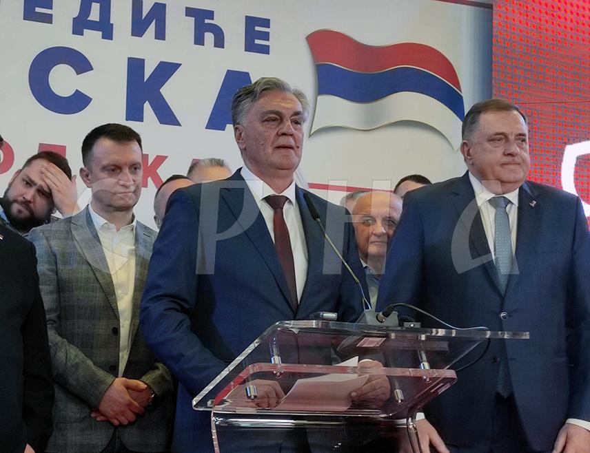 BANJA LUKA, FEBRUARY 8 /SRNA/ – SNSD candidate for President of Republika Srpska Siniša Karan has thanked the citizens of Srpska for their support, saying that his victory is a statesmanlike response of the people to the attempt to undermine the constitutional order and the position of Republika Srpska.