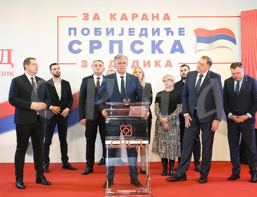 BANJA LUKA, FEBRUARY 9 /SRNA/ - The newly elected President of Republika Srpska Siniša Karan pointed out that at the level of BiH, all laws that created institutions by imposing decisions of high representatives and extra-constitutional procedures must be reviewed, inviting the opposition to participate in this, because at the level of BiH there must be one party called Republika Srpska.