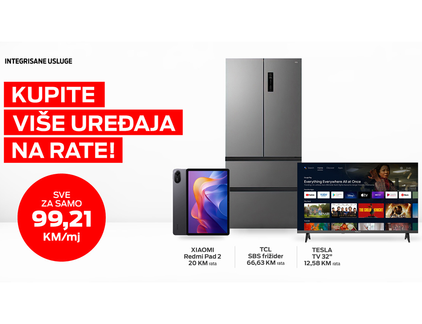 БАЊАЛУКА, 12. ФЕБРУАРА /СРНА/ - Компанија "М:тел" нуди корисницима интегрисаних пакета могућност куповине више уређаја на рате уз једну, обједињену мјесечну рату од 99 КМ.