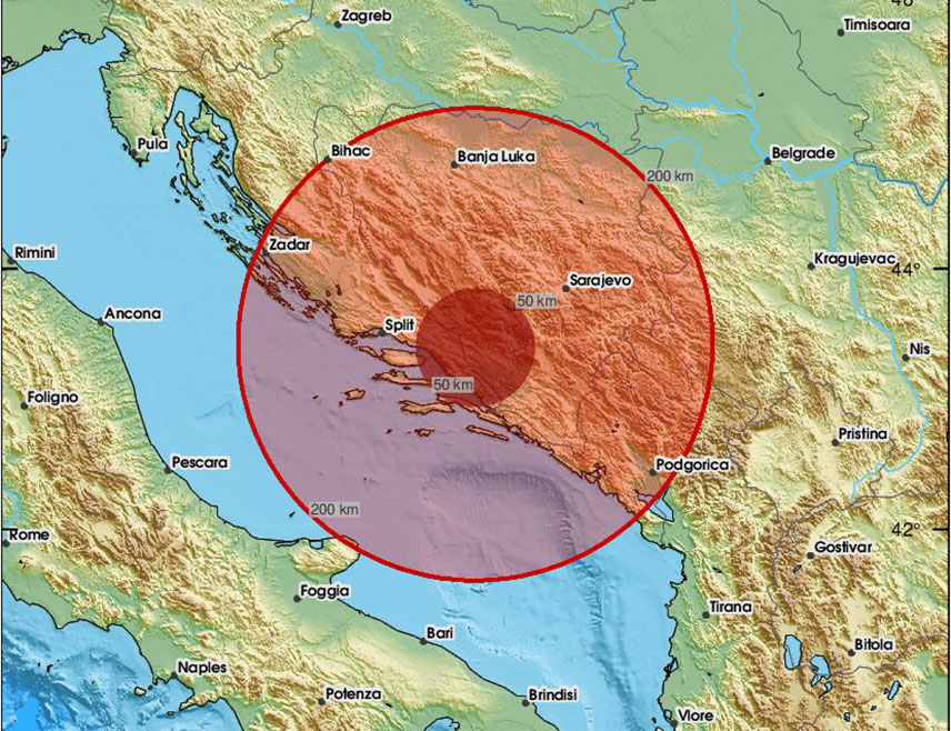 МОСТАР, 23. ФЕБРУАРА /СРНА/ - Два земљотреса јачине четири и 3,4 степена Рихтера забиљежена су вечерас у Херцеговини, са епицентром на подручју Груда.