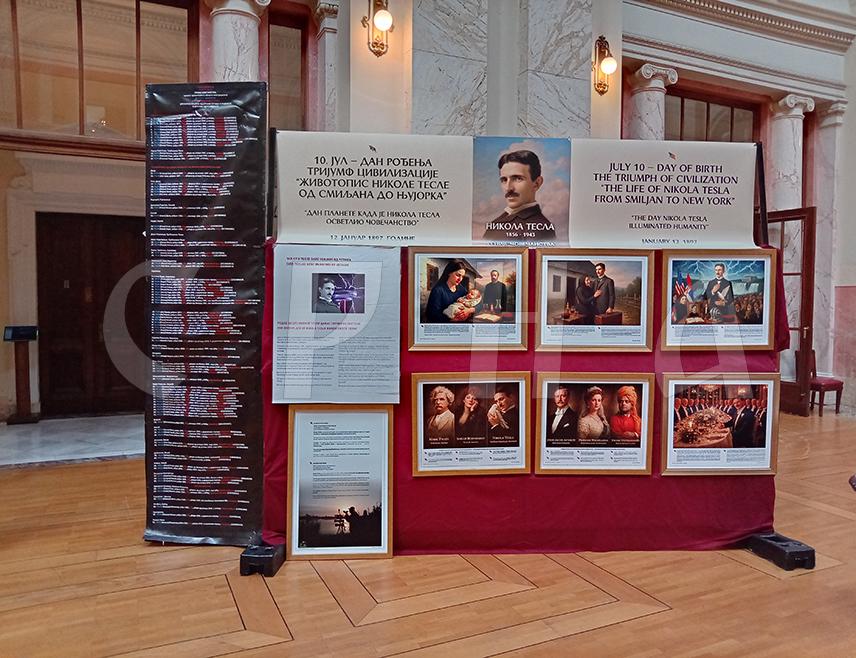 БЕОГРАД, 26. ФЕБРУАРА /СРНА/ - У Скупштини Србије данас је први пут уприличена свечана академија и отворена пратећа изложба о највећем српском научнику Николи Тесли.