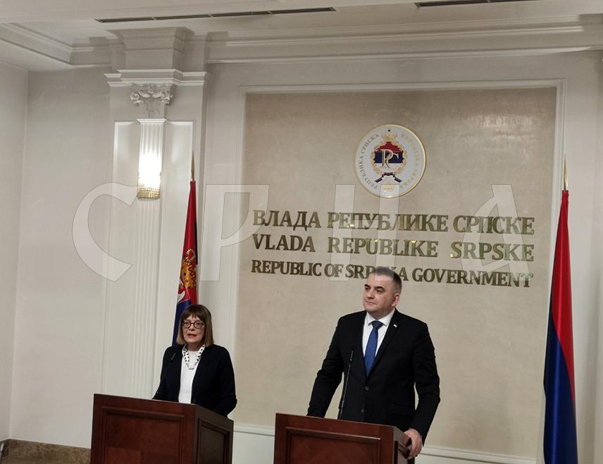 BANJA LUKA, FEBRUARY 27 /SRNA/ - Maja Gojković, Premier of the Autonomous Province of Vojvodina, said that an action plan will strengthen cooperation with Republika Srpska in the fields of the economy and tourism, as well as culture and education, sports, and scientific research.