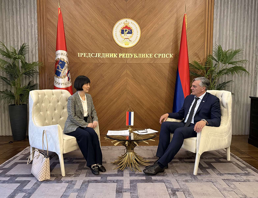 BANJA LUKA, MARCH 27 /SRNA/ - Republika Srpska President Siniša Karan emphasized that relations between Republika Srpska and China are characterized by a high level of mutual understanding and intensive cooperation in various fields, to the mutual satisfaction of both sides.