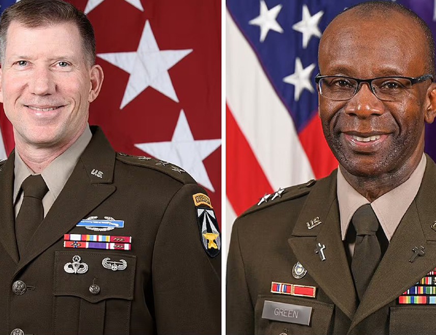 ВАШИНГТОН, 3. АПРИЛА /СРНА/ - Америчко Министарство одбране отпустило је генерале Дејвида Ходнеа и Вилијама Грина млађег, након што је раније од шефа Генералштаба Оружаних снага САД Рендија Џорџа затражено да се пензионише, јавио је лист "Вашингтон пост", позивајући се на неименоване изворе.