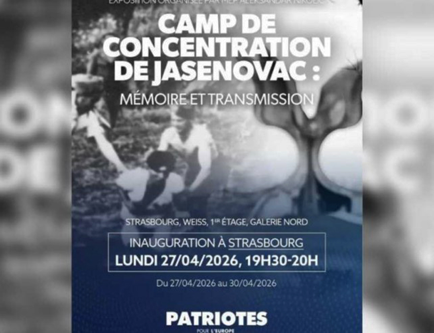 СТРАЗБУР, 26. АПРИЛА /СРНА/ - Предсједник Народне скупштине Републике Српске Ненад Стевандић рекао је да је изложба "Концентрациони логор Јасеновац: Сјећање и насљеђе", која ће сутра бити отворена у Стразбуру, историјски догађај и да ће бити постављена све вријеме засједања Европског парламента наредне седмице.