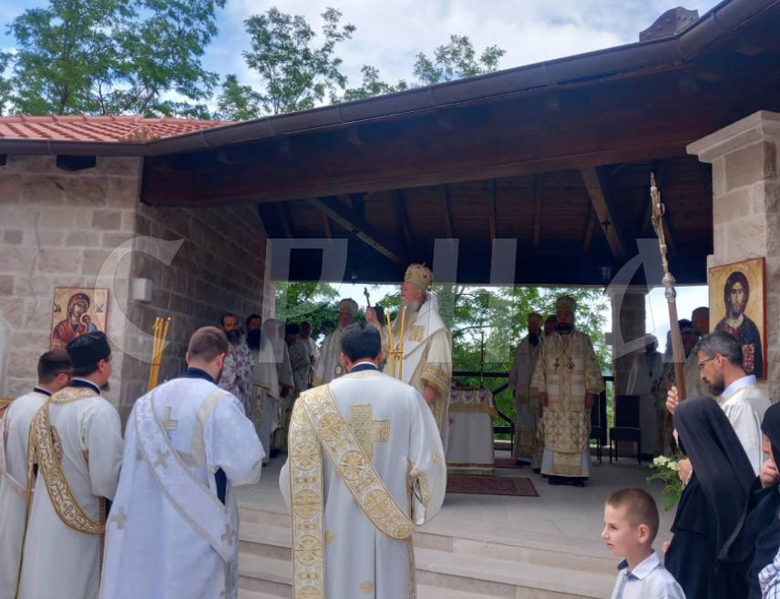 TREBINJE, MAY 13 /SRNA/ - His Eminence Metropolitan Joanikije of Montenegro and the Littoral, together with five bishops of the Serbian Orthodox Church, served the Holy Hierarchal Liturgy today in the newly built section of the monastery complex in Mrkonjići on the feast dedicated to Saint and Blessed Anna–Anastasija, mother of Saint Basil of Ostrog and Tvrdoš.