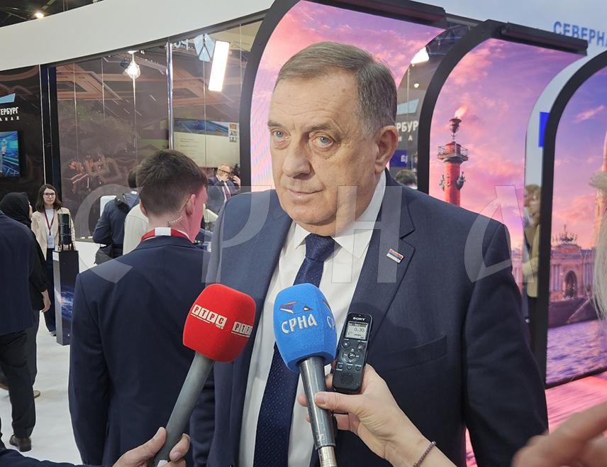 ST. PETERSBURG, JUNE 4 /SRNA/ – SNSD President Milorad Dodik said that cooperation between Republika Srpska and Russia has been at a very high political level for the past twenty years and expressed confidence that several important projects will be implemented with St. Petersburg.