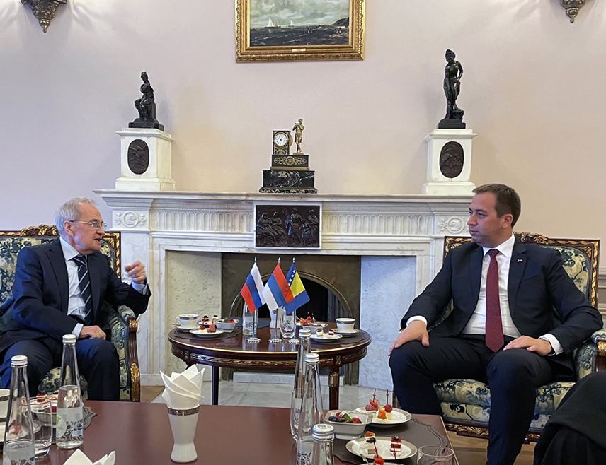 BANJA LUKA, JUNE 24 /SRNA/ - The Minister of Justice of Republika Srpska Goran Selak and the President of the Constitutional Court of the Russian Federation Valery Zorkin exchanged views today during a meeting in St. Petersburg on constitutional justice, the rule of law, and the functioning of judicial institutions, with emphasis on the importance of preserving legal certainty, judicial independence, and respect for the constitutional order.