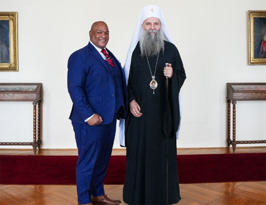PEĆ, JULY 5 /SRNA/ – His Holiness Patriarch Porfirije of Serbia and U.S. President Donald Trump's spiritual adviser, Pastor Mark Burns, arrived in Kosovo and Metohija this afternoon, where they are to visit the Patriarchate of Peć, the historic seat of the Serbian Orthodox Church /SOC/.