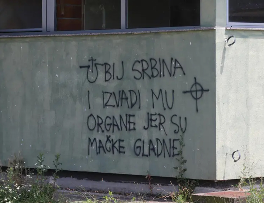 BELGRADE, JULY 6 /SRNA/ – Miodrag Linta, president of the Serb Alliance from the Region, said the latest Ustasha graffiti appearing across Croatia represent a continuation of the persistent incitement of hatred and violence against Serbs and everything Serbian, calling for authorities to finally respond to what he described as hate crimes.