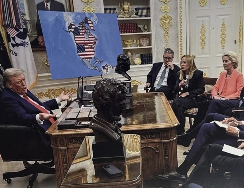 ВАШИНГТОН, 14. ЈУЛА /СРНА/ - Амерички предсједник Доналд Трамп објавио је мапу Сједињених Америчких држава која укључује Канаду, Гренланд и Венецуелу, а генерисана је вјештачком интелигенцијом.