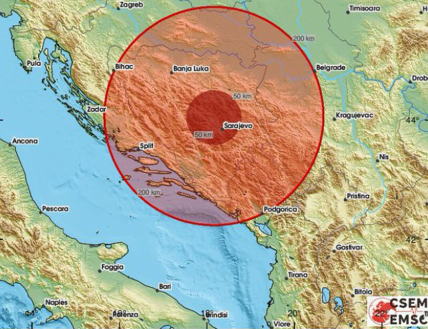 САРАЈЕВО, 29. ЈУЛА /СРНА/ - Земљотрес јачине 3,1 степен по Рихтеровој скали забиљежен је рано јутрос у близини Сарајева, показују подаци Европско-медитеранског сеизмолошког центра /ЕМСЦ/.