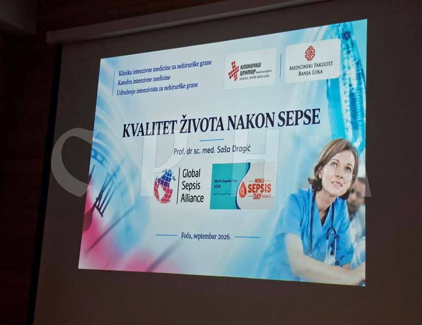 ФОЧА, 21.СЕПТЕМБРА /СРНА/ - Република Српска је са три јединице интензивне медицине за нехируршке гране - у Бањалуци, Добоју и Фочи, лидер на западном Балкану у овој области, а једна од најчешћих дијагноза које се лијече у оваквим одјељењима је сепса, истакнуто је у Фочи на обиљежавању мјесеца борбе против ове болести.