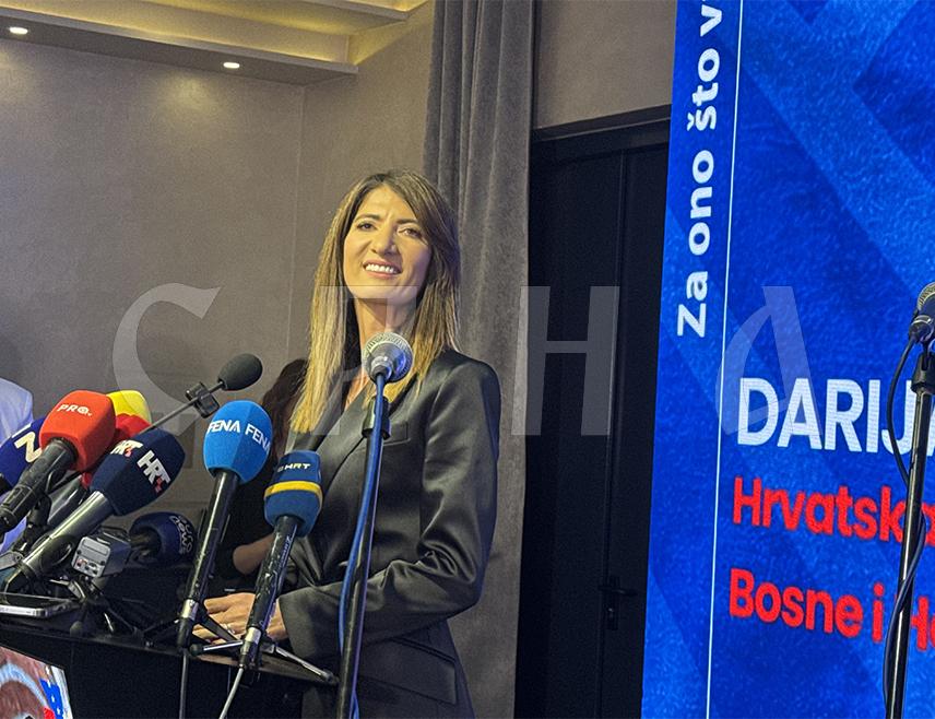 SARAJEVO, OCTOBER 4 /SRNA/ - HDZ BiH candidate for Croat member of the BiH Presidency Darijana Filipović dedicated her election victory to the party and said that progress for the Croat people also meant progress for BiH.
